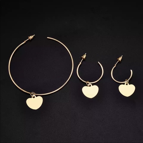 3Pcs/Set Women Girl Love Heart Hoop Earrings - Picture 2 of 4